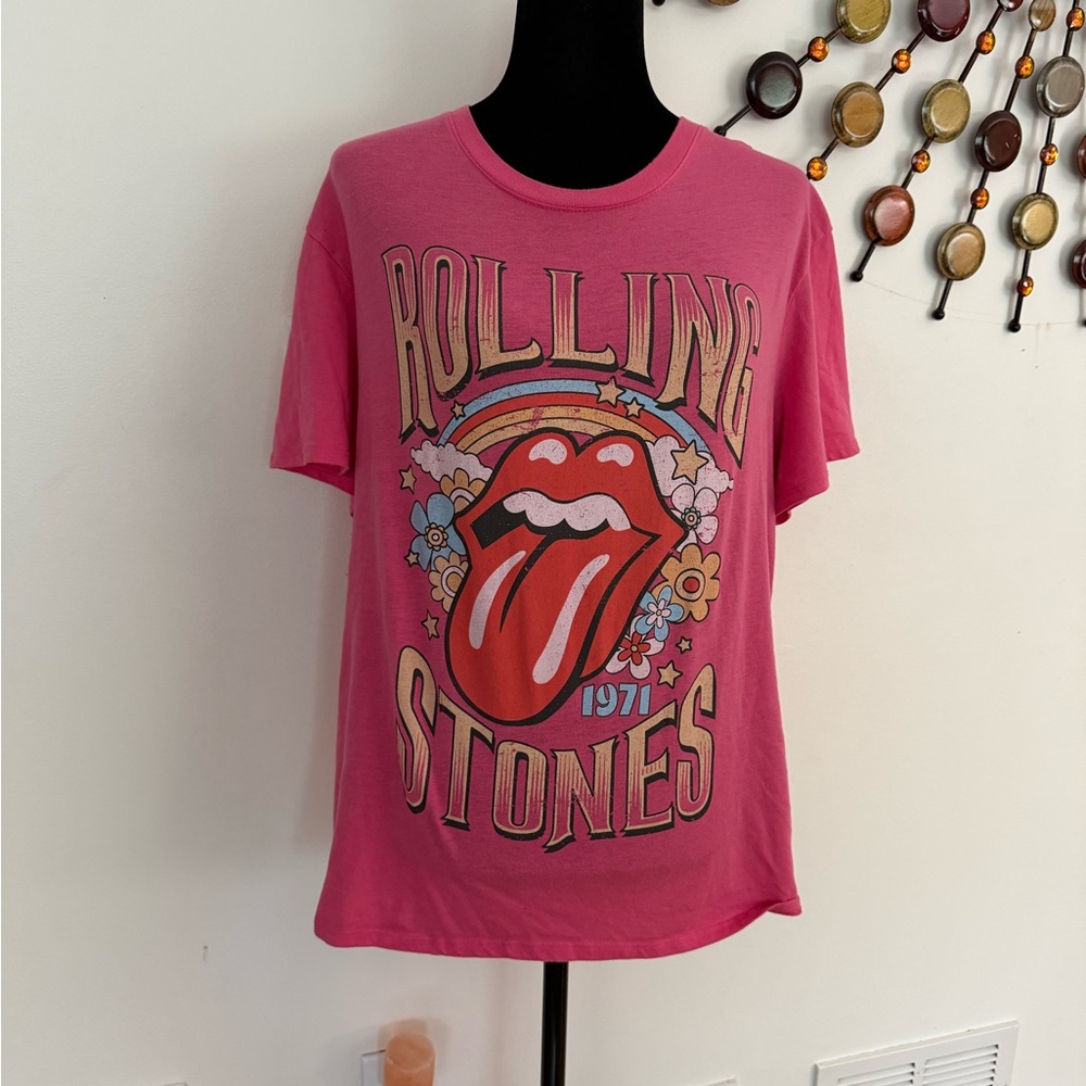 Pink Rolling Stones Graphic T-Shirt